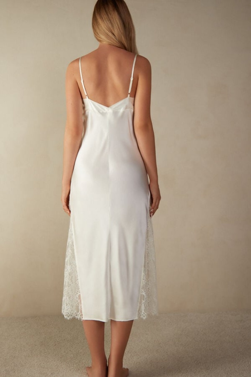 White Intimissimi Eternal Love Silk Long Slip | MCAFT45475