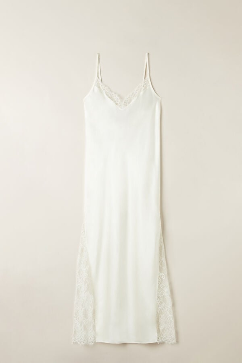 White Intimissimi Eternal Love Silk Long Slip | MCAFT45475