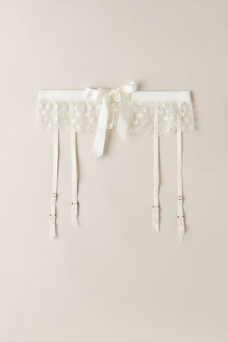 White Intimissimi Love Cadeau Garter Belt | CAJVR31218