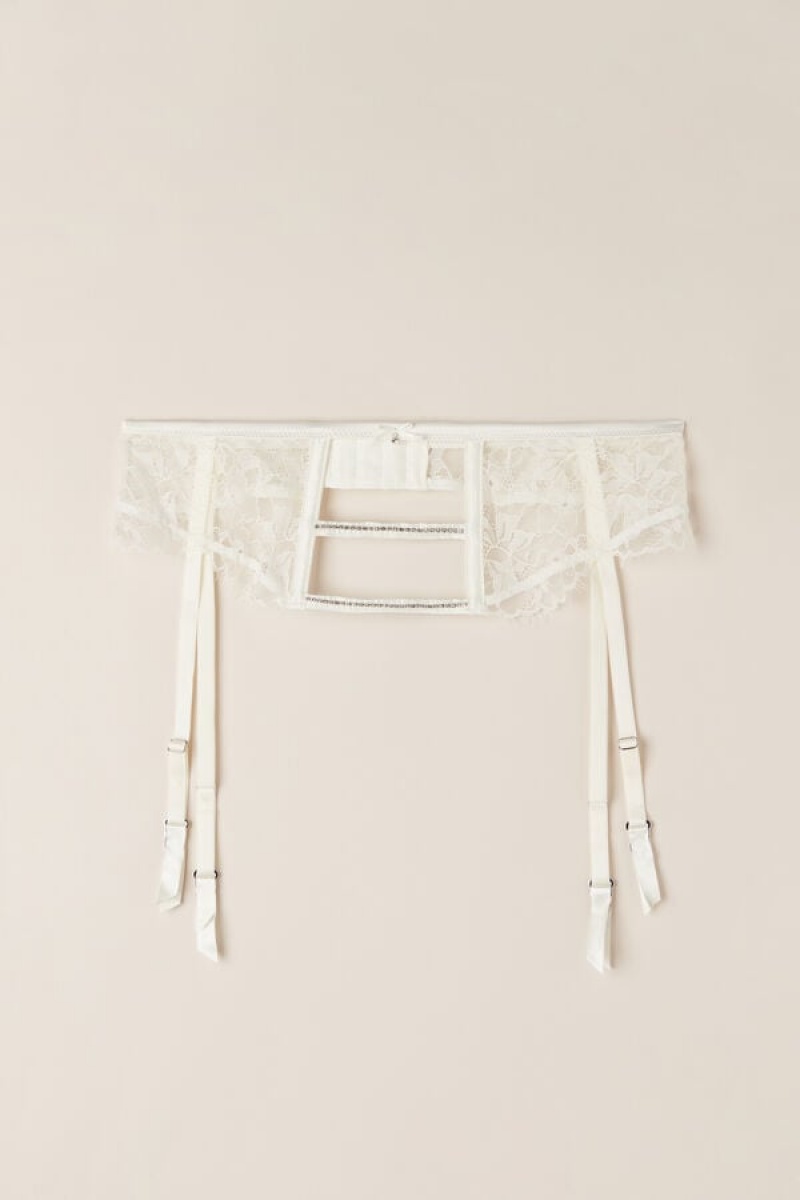 White Intimissimi Shine High Like Stars Garter Belt | ACADF48591