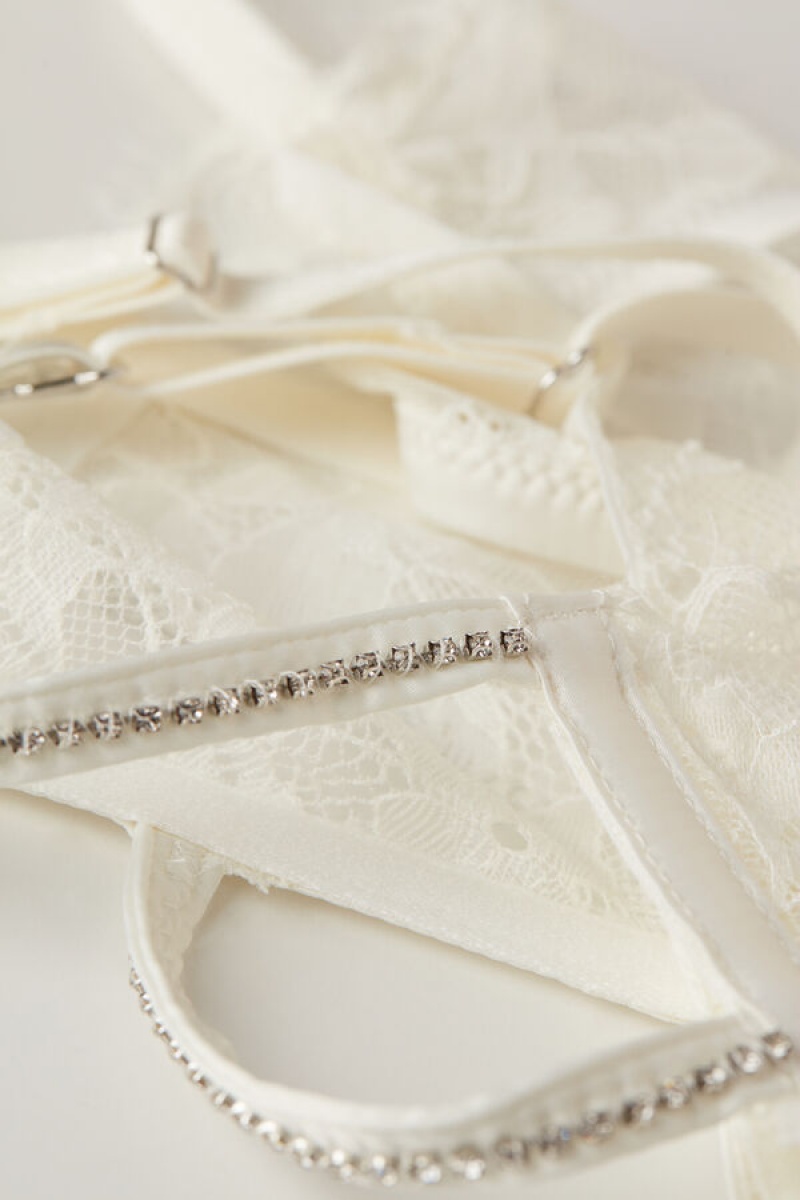 White Intimissimi Shine High Like Stars Garter Belt | ACADF48591