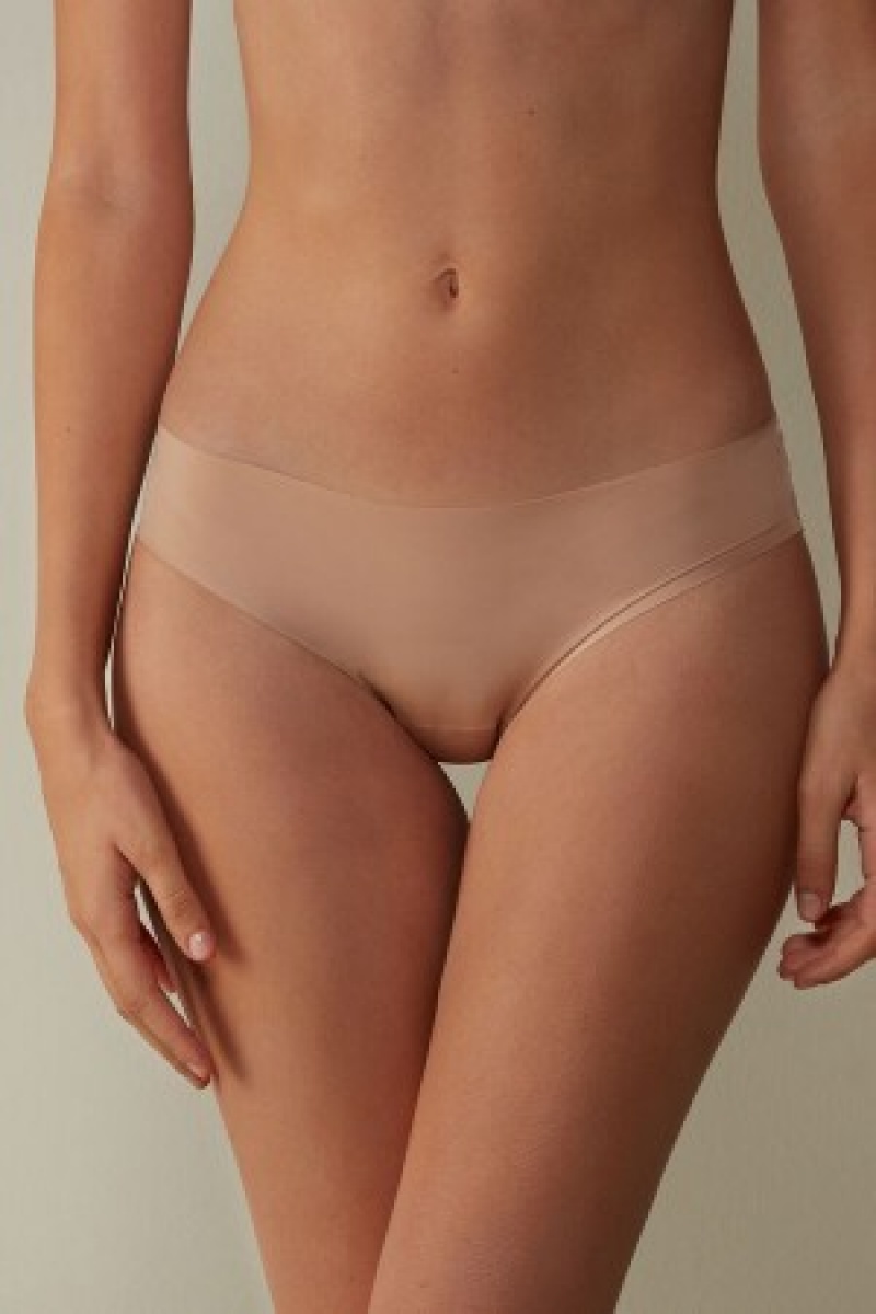 Natural Intimissimi Seamless Microfiber Panties | PCAQX62901