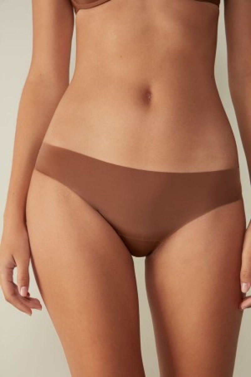 Natural Intimissimi Seamless Microfiber Panties | CAJZR72336