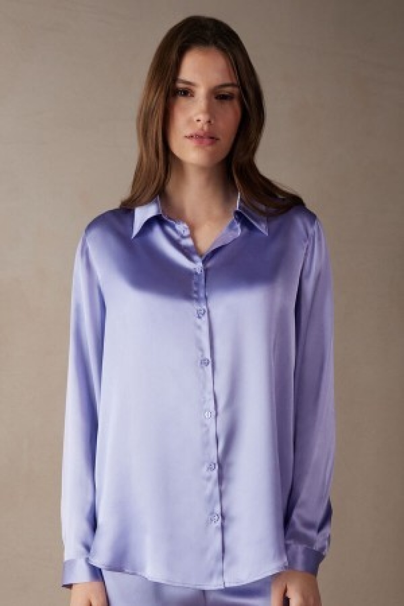 Violet Intimissimi Long Sleeve Silk Shirt | BCASD52340