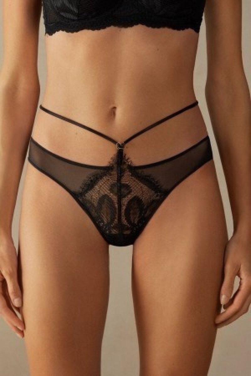 Black Intimissimi Sensual Unbounded Panties | GCAUC18039