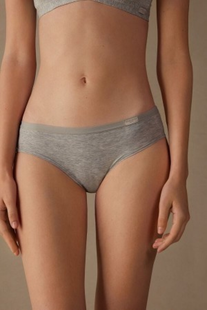 Grey Intimissimi Cozy Panties in Cotton | ECAVG91635