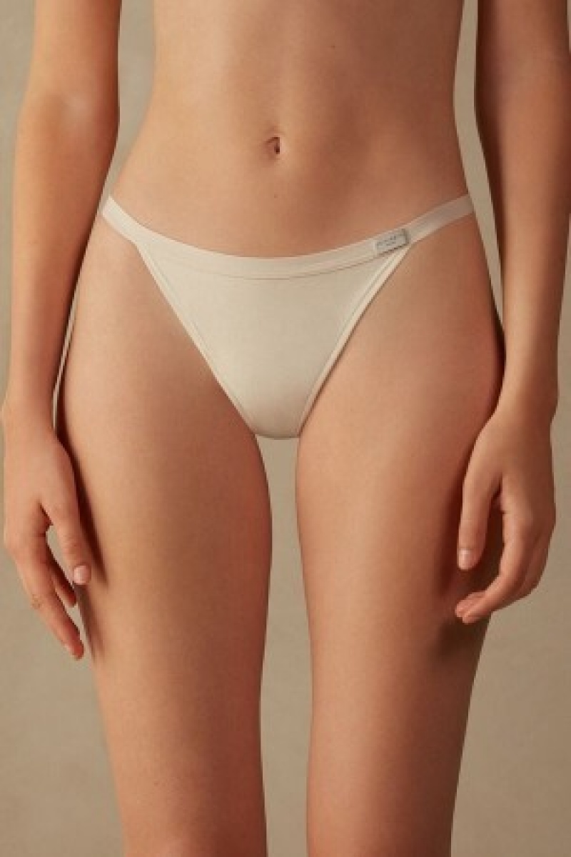 Natural Intimissimi String Thong in Cotton | CANZX99739