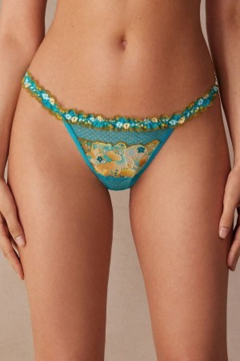 Blue Intimissimi Summer Vibes String Thong | UCATG23435