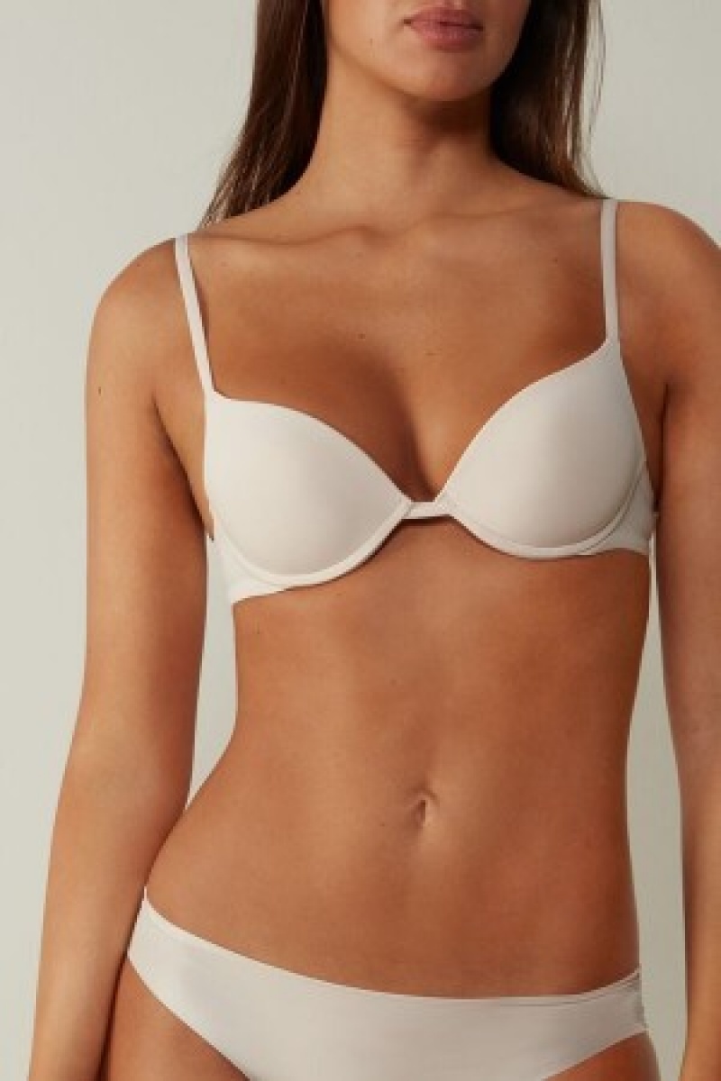 Natural Intimissimi Simona Microfiber Super Push-Up Bra | CAJVR85422