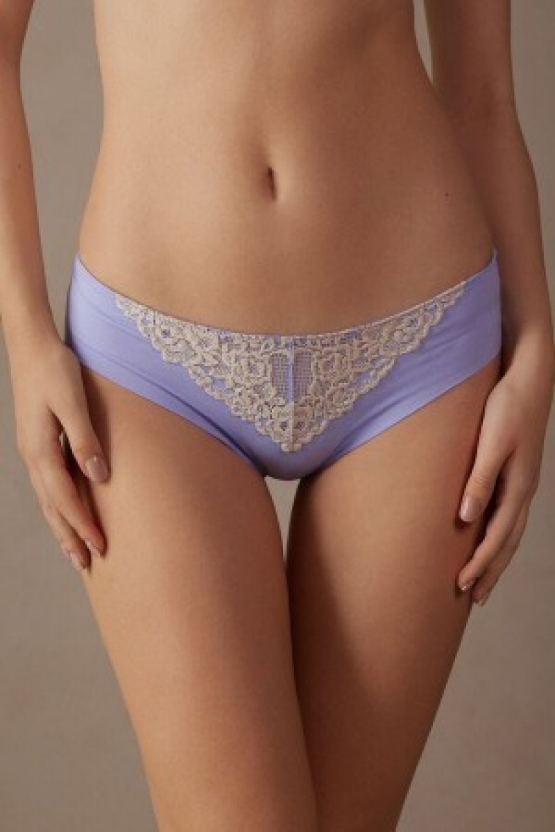 Violet Intimissimi Pretty Flowers Seamless Cotton Panties | MCAHR23817