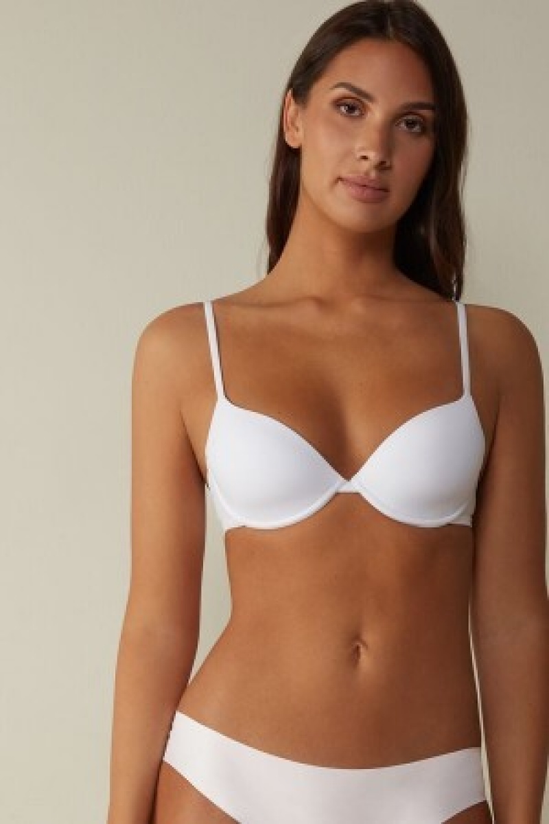 White Intimissimi Bellissima Push-up Bra in Microfiber | PCAER30077