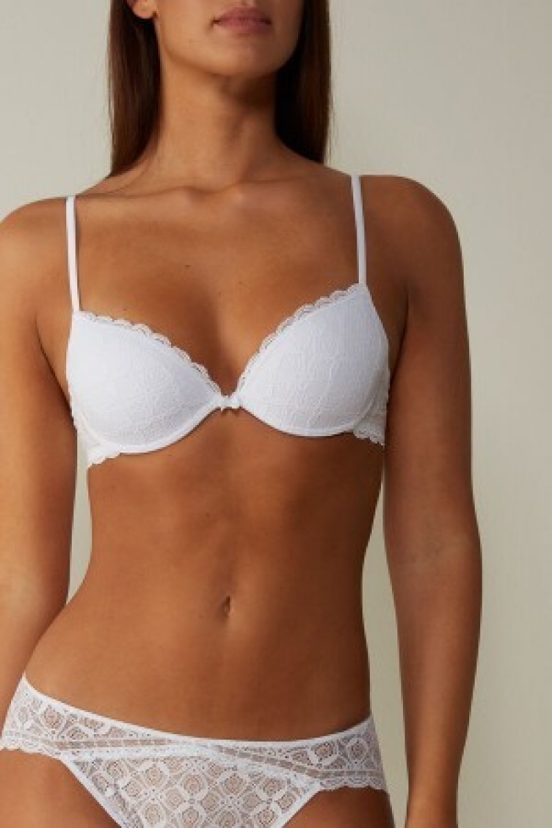 White Intimissimi Bellissima Push-up Bra in Lace | CACIF47027