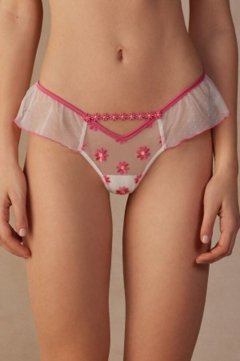 White Intimissimi Sweet Like Daisies ‘80s Style Brazilian | LCASX92451