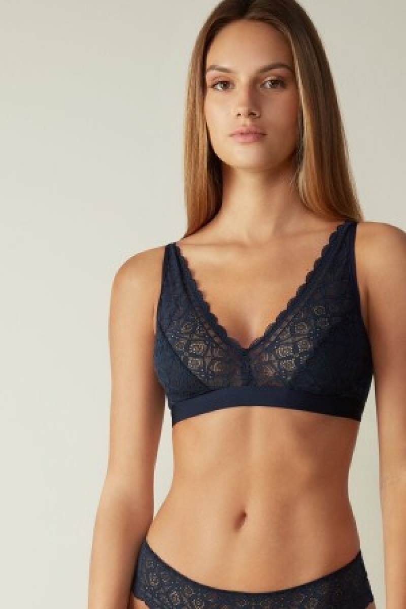 Blue Intimissimi Lara Triangle Bra in Lace | CAJBT60257