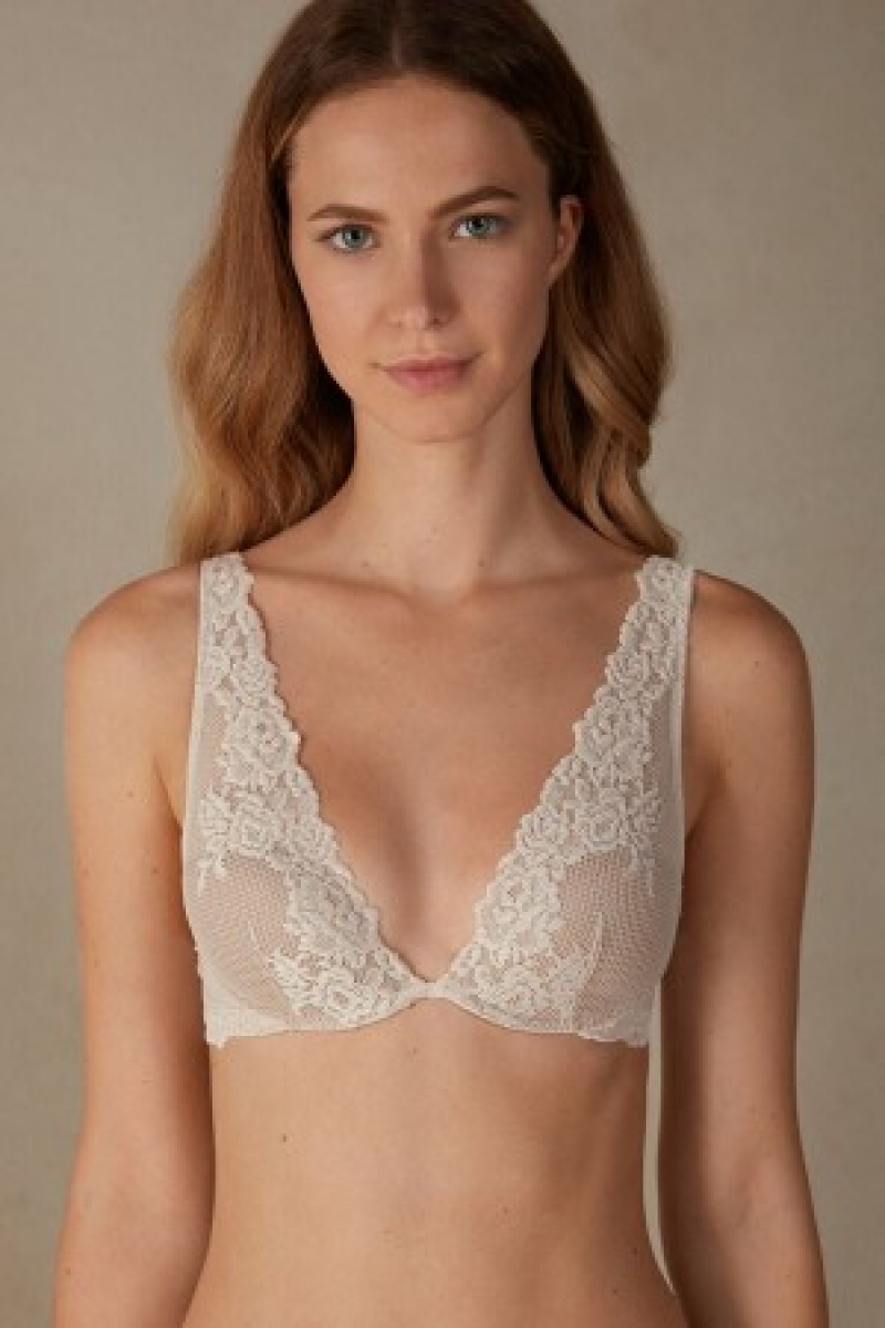 Natural Intimissimi Pretty Flowers Elena Balconette Bra | DCAVO47823