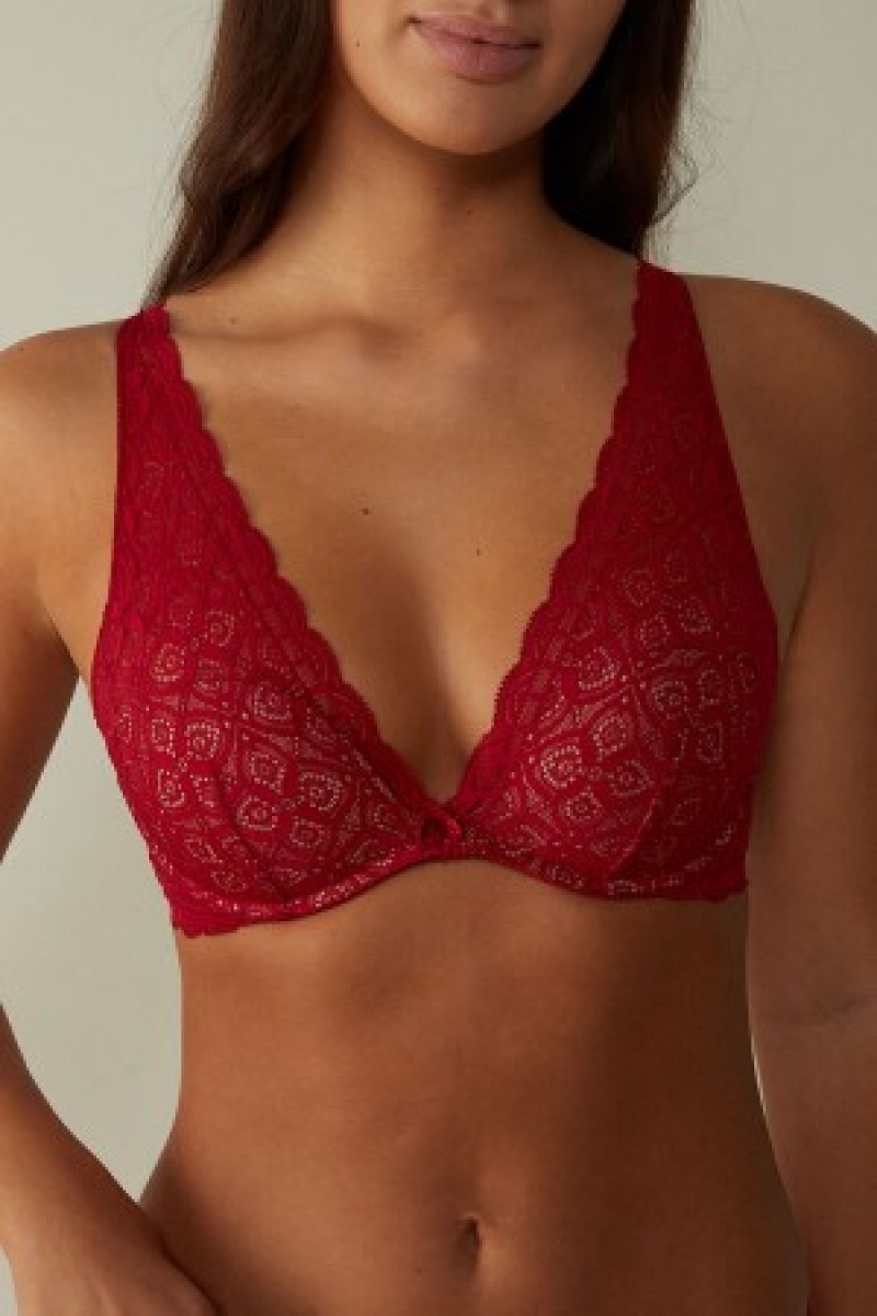 Red Intimissimi Giorgia Balconette Bra in Lace | LCATR54151