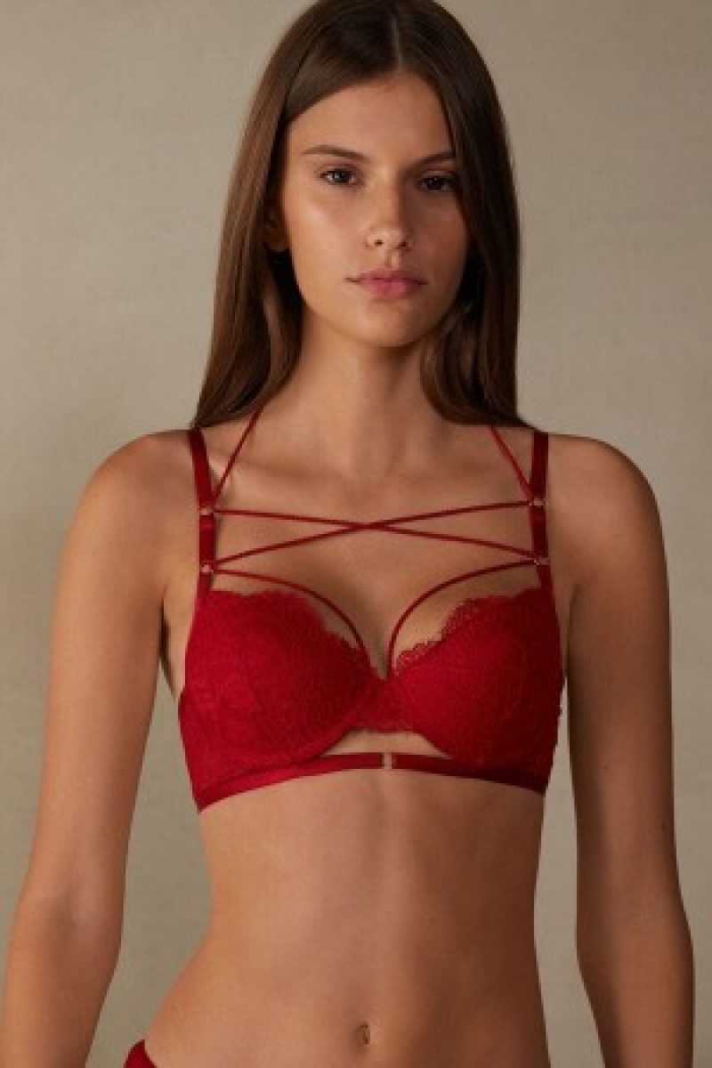 Red Intimissimi Loosen Heartstrings Sofia Balconette Bra | ACAWC69004