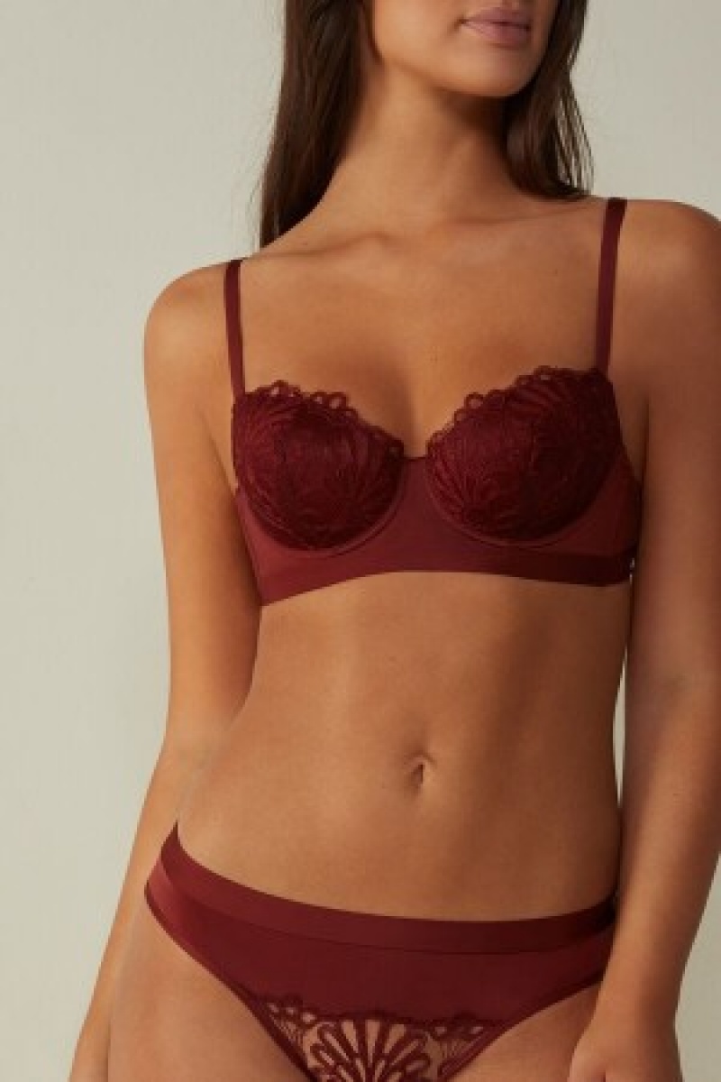 Red Intimissimi Romantic Life Sofia Balconette Bra | CAQCS20086