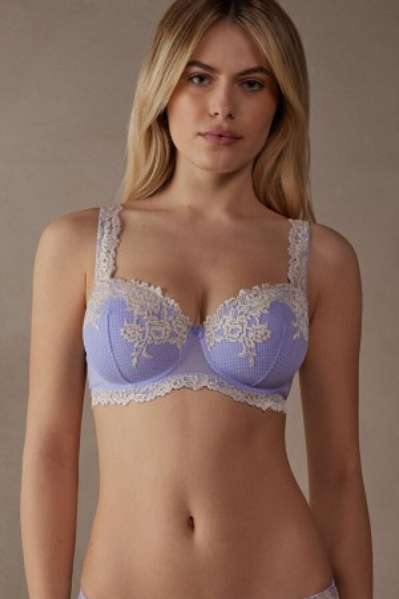 Violet Intimissimi Pretty Flowers Sofia Balconette Bra | CAIIZ60551