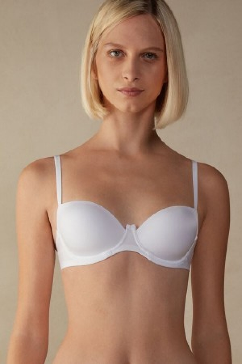 White Intimissimi Sofia Balconette Bra in Ultralight Microfiber | BCASO57151