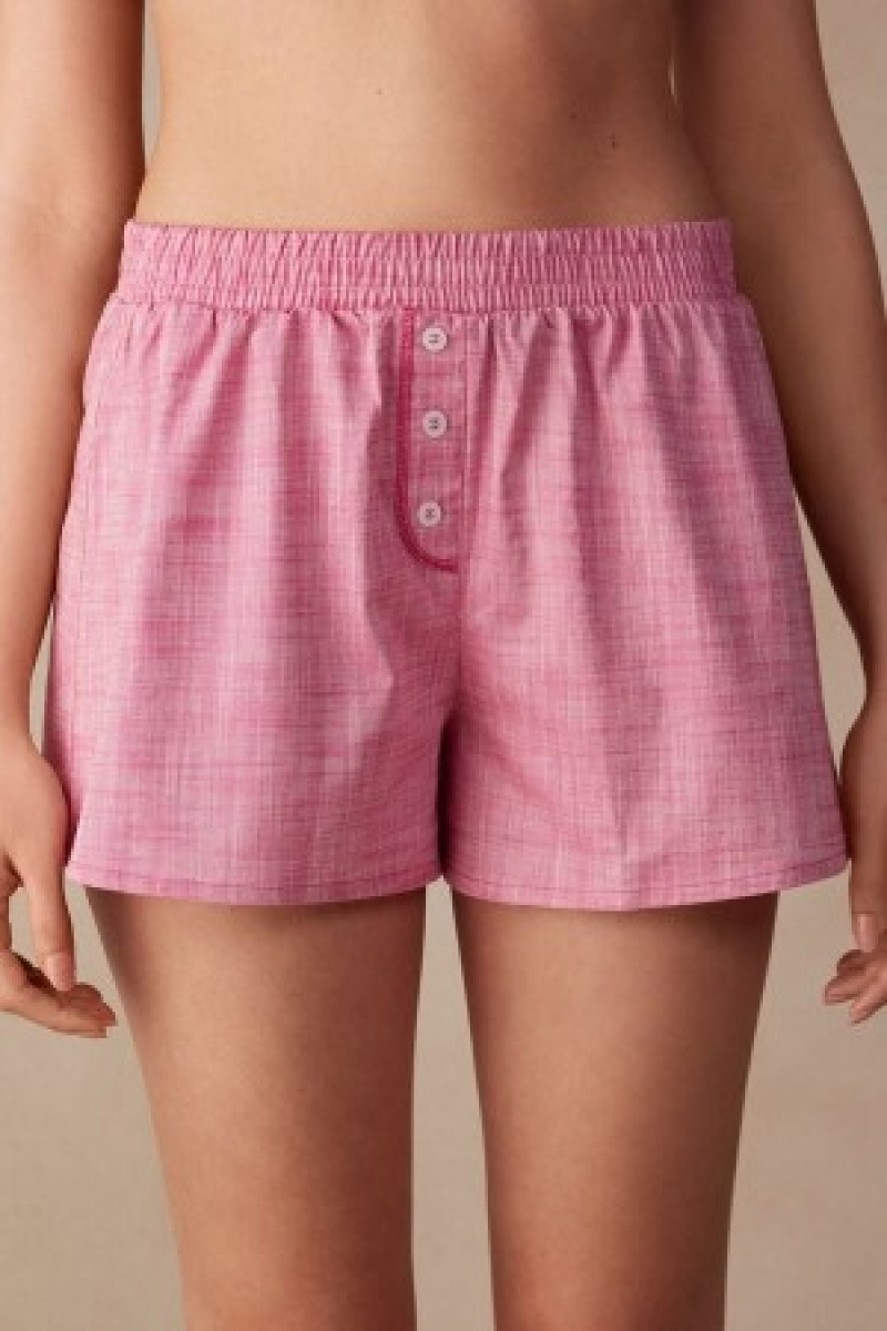 Pink Intimissimi Strawberry Milkshake Shorts in Cotton Cloth | CAJKU59306