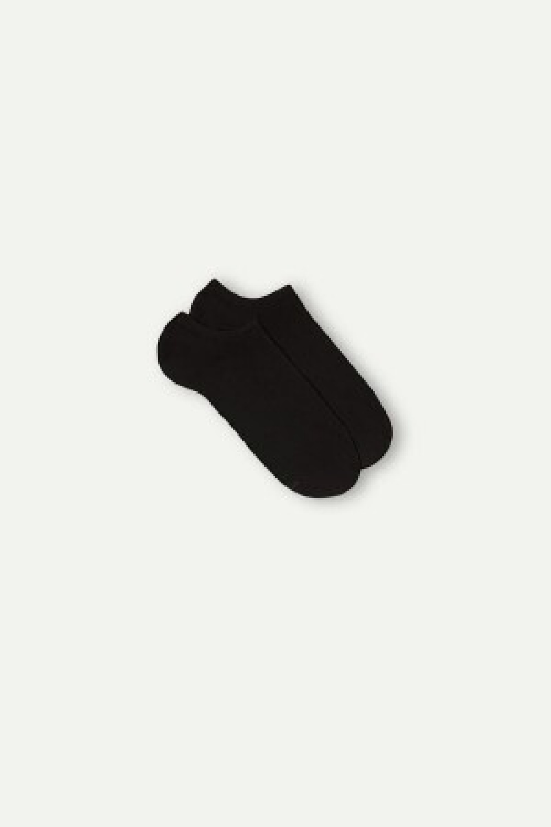 Black Intimissimi No-show Socks in Terrycloth | CANEJ56016