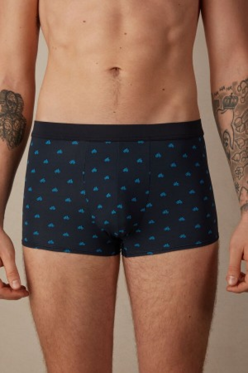 Blue Intimissimi Bicycle Boxers in Microfiber | CAJBT32297