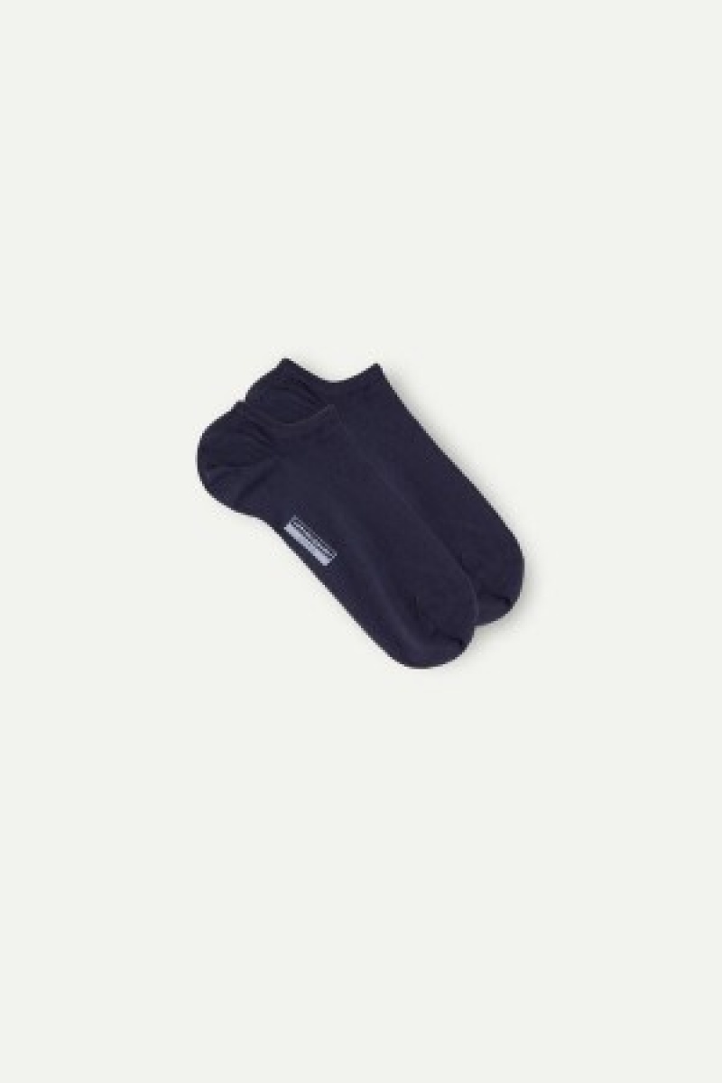 Blue Intimissimi No-show Socks in Supima® Cotton | ACADF92080