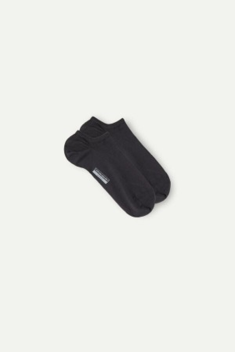 Grey Intimissimi No-show Socks in Supima® Cotton | CAQCS28701