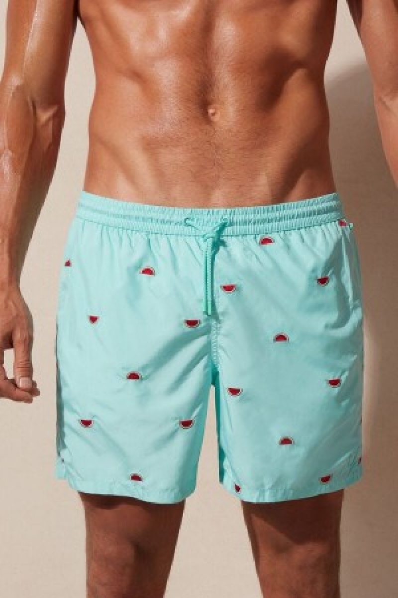 Print Intimissimi Embroidered Watermelon Swim Trunks | CANZX83628