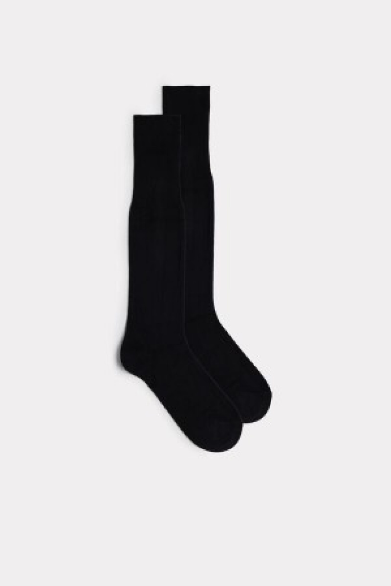 Black Intimissimi Tall Warm Cotton Socks | PCAQX59038