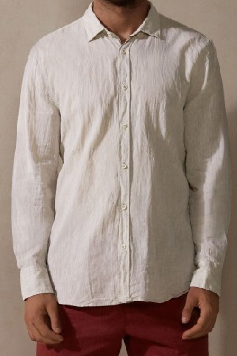 Natural Intimissimi Linen and Cotton Shirt | YCAGT41107