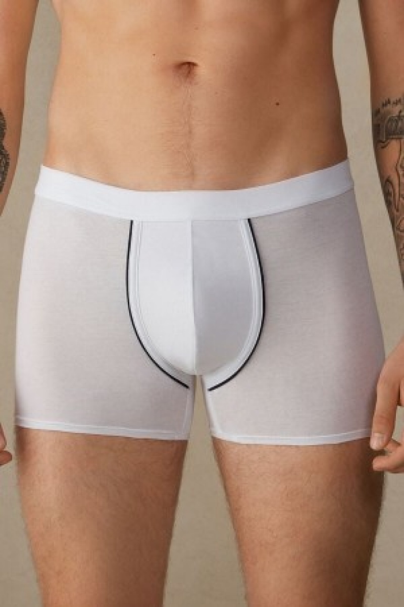 White Intimissimi Natural Fresh Supima® Cotton Boxers | BCASO29878